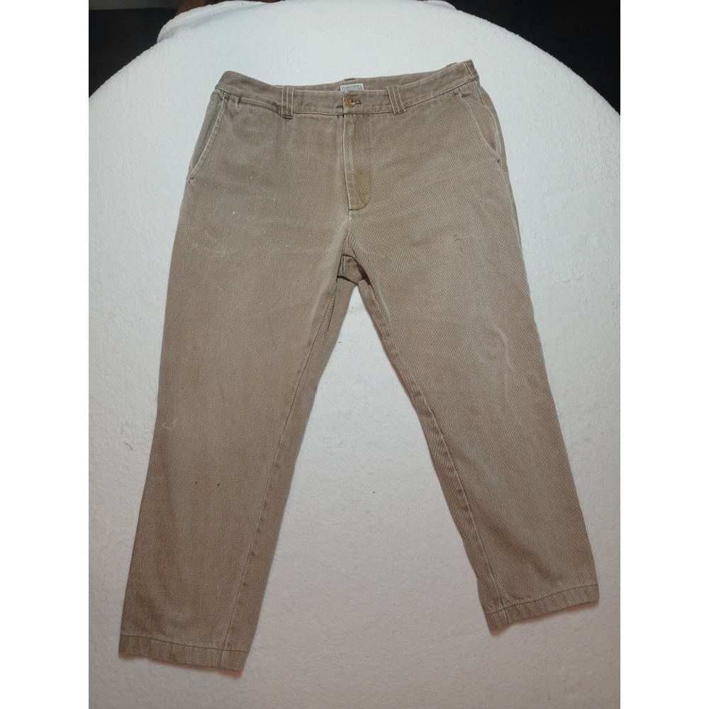 Quaker Marine Supply Co. Denim Jeans Men's 36"x27" Khaki Beige Straight Leg USA